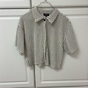 Jules Black and White Striped Blouse